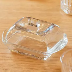 Manteigueira Pequena Petit Seul 12cm Cristal Lyor com Tampa para Manteiga Mesa Posta Café da Manhã Brunch Elegante