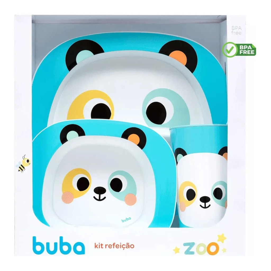 Kit Refeição Introdução Alimentar Infantil Buba Zoo Panda