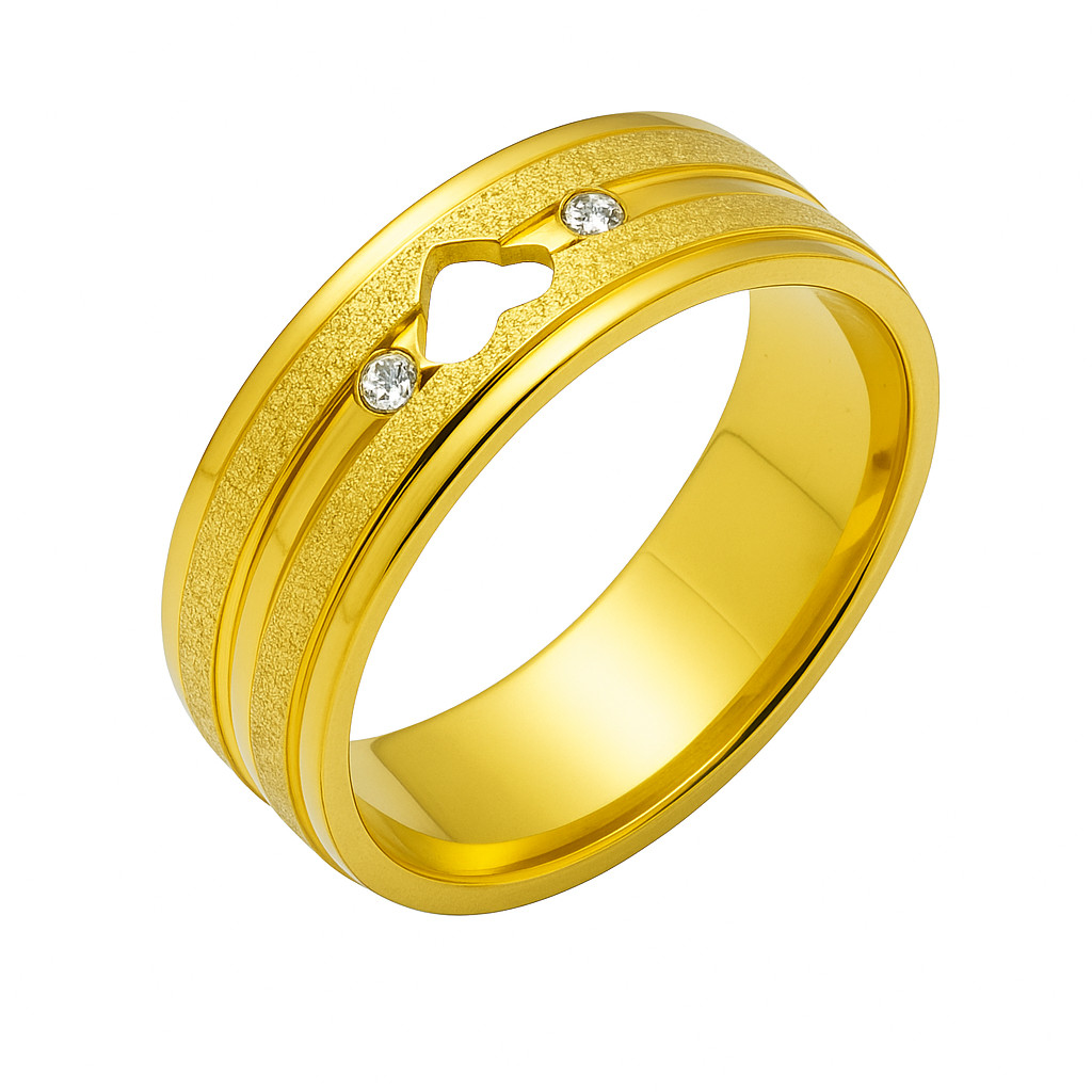Alianca 6mm Ouro 18k Pedra Coração Anatômica Brilho Promocao
