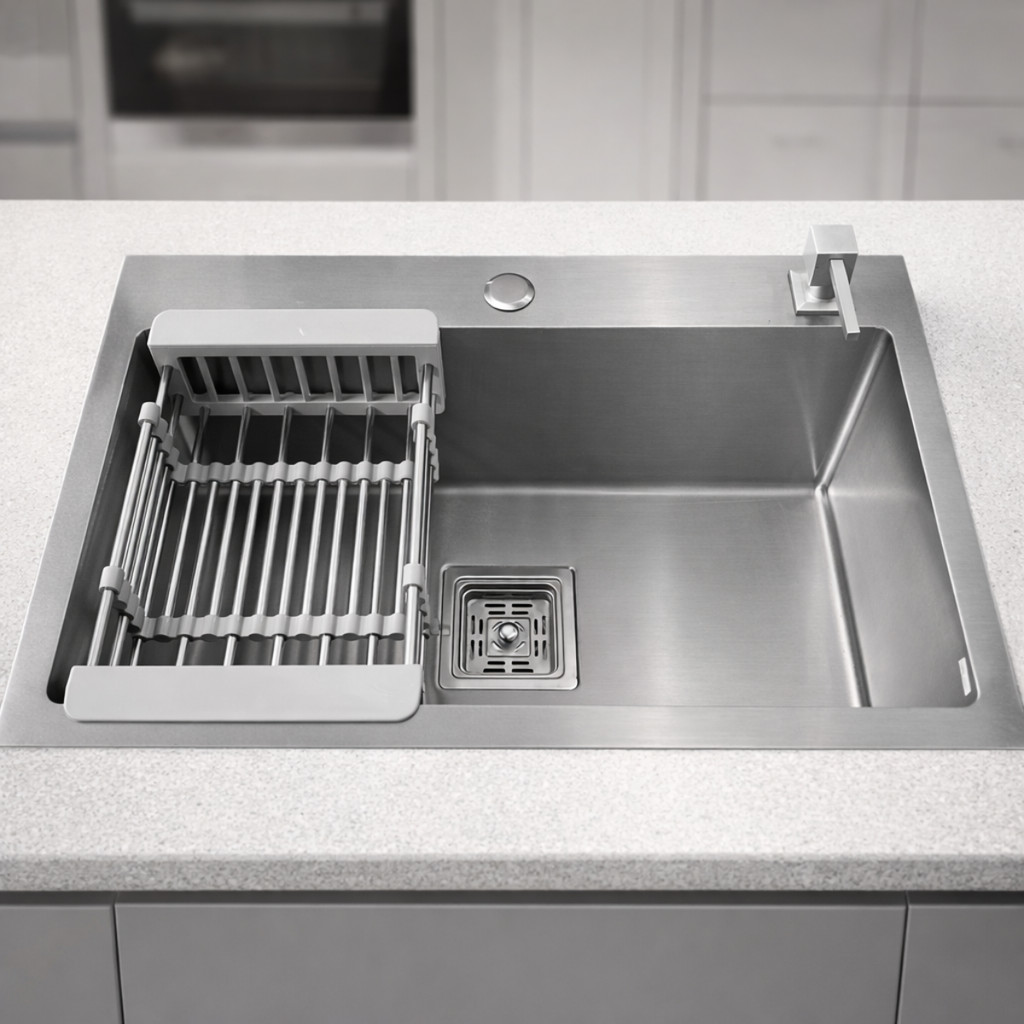 Cuba 60x40 Gourmet Cozinha Aço Inox 304 Escovada Quadrada Dispenser 500ml Escorredor em Oferta na Shopee