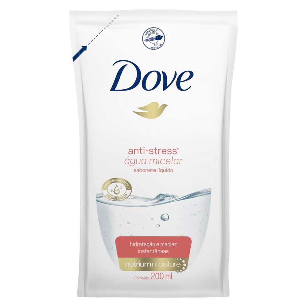 Sabonete Líquido Dove Antistress -Água Micelar Refil 200ml em Oferta na Shopee
