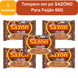 Kit 5 Unidades Tempero em pó SAZÓN® Para Feijão 60G em Oferta na Shopee