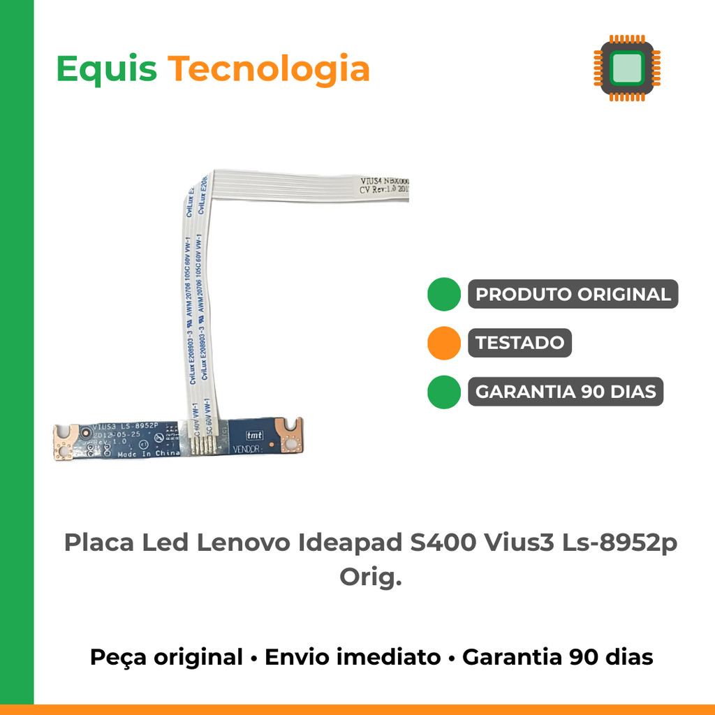 🏷️ Placa LED Lenovo IdeaPad S400 VIUS3 LS-8952P Original Conector Display