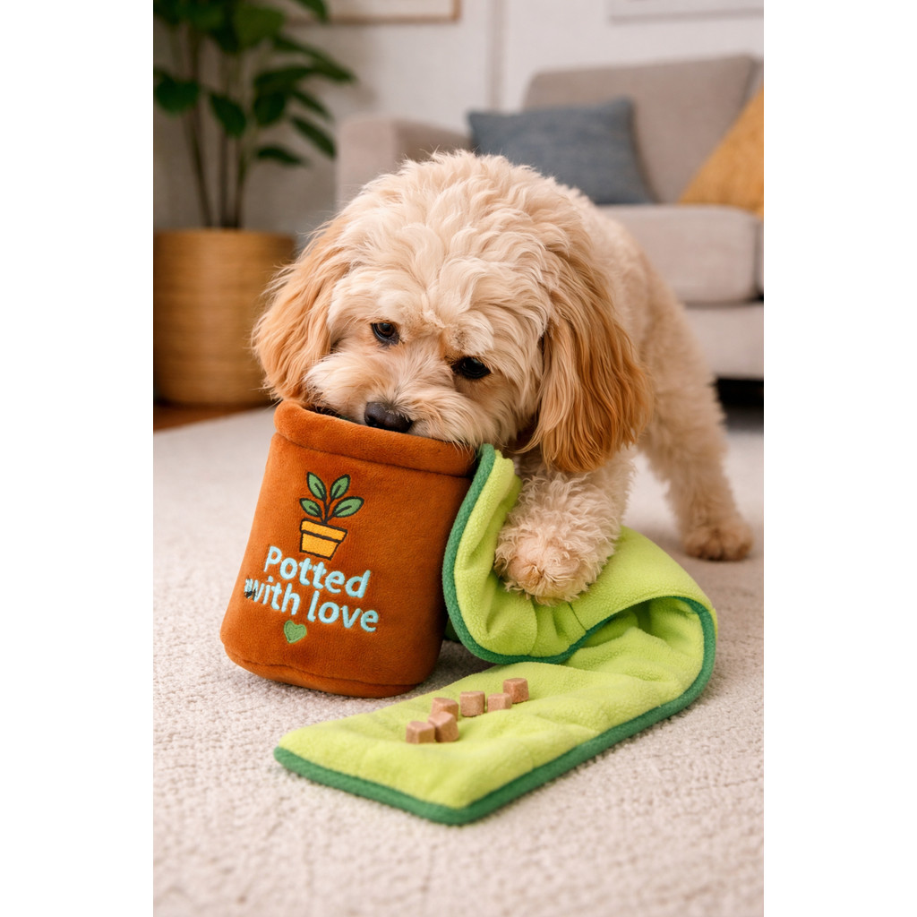 Pelúcia Interativa QMonster Vaso com Tapete Farejador para cães