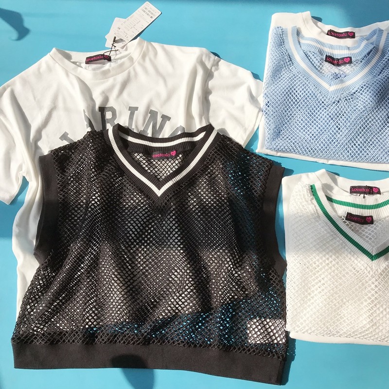 Roupas infantis infantis de verão, camisetas de manga curta para meninas, camisetas infantis médias e grandes + blusa de