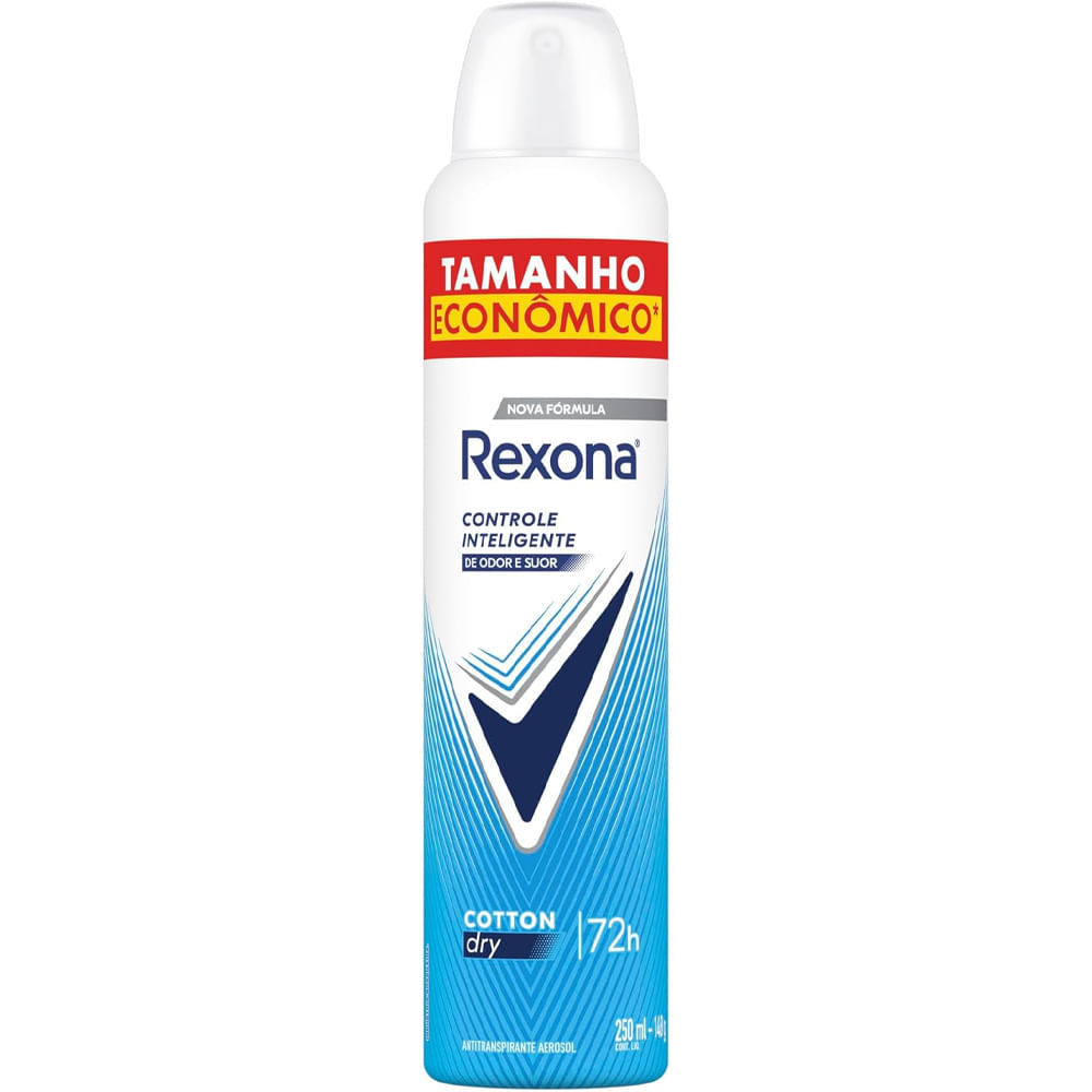 Desodorante Aerosol Rexona Cotton Dry Azul 250ml em Oferta na Shopee