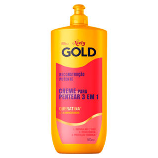 Creme de Pentear Niely Gold 3 em 1 Reconstrução Potente 500ml em Oferta na Shopee