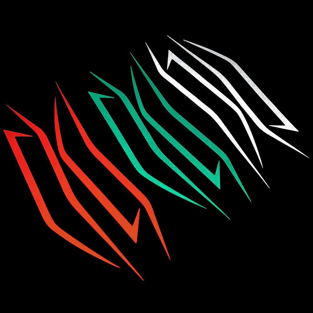 TKEY 4 Pçs Motocicleta Frente Cabeça Corpo Tira Estilo Adesivos Reflexivos Puxar Flor Decalque À Prova Dwaterproof Água 