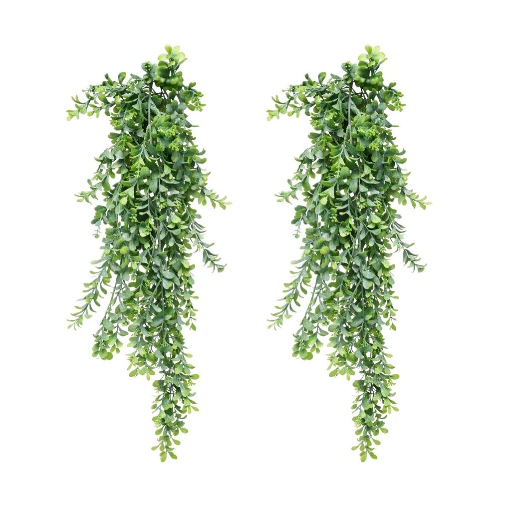 Kit 2 Folhagens Artificial Pendente Verde Plástico Decoração
