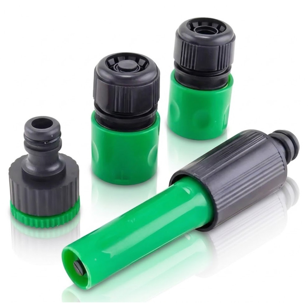 Kit Irrigação Jardim 4 Engate Rápido + Adaptador Rosca 3/4 x 1/2 Mangueira Torneira Premium