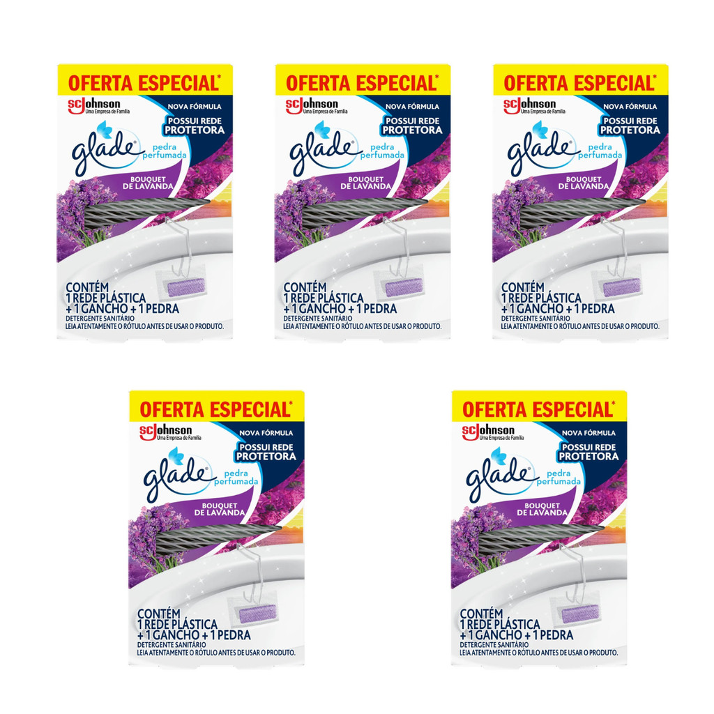 Pedra Sanitária Glade Lavanda Para Banheiro Kit 5
