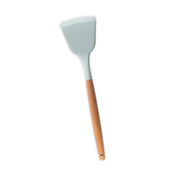 espátula de silicone com cabo de madeira resistente para cozinha - oikos
