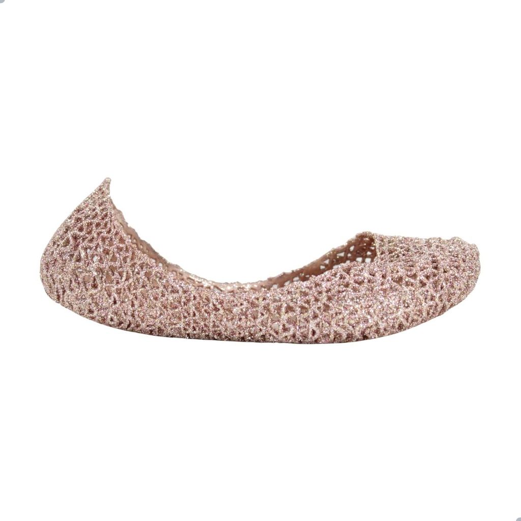 Sapatilha Mini Melissa Campana Papel Rosa/Metalizado/Glitter