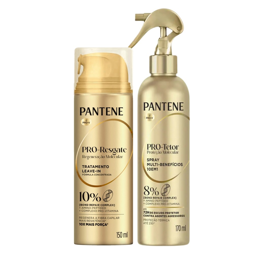KIT PANTENE MOLECULAR SPRAY PROTEÇÃO 170ML + LEAVE IN REGENERAÇÃO 150ML em Oferta na Shopee