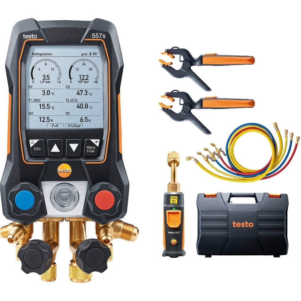 Manifold Digital Testo 557s 4 Vias Com Vacuômetro E 4 Mangueiras – Testo-0564 5572