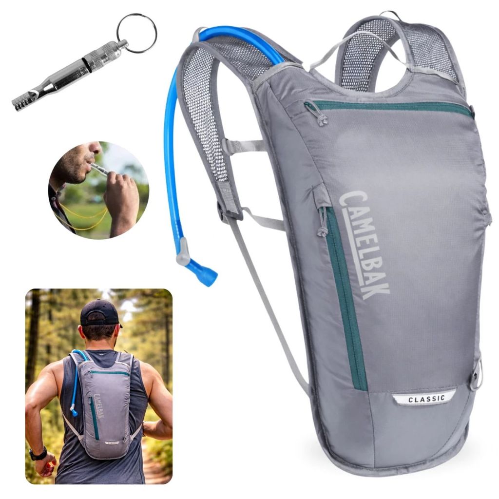 Kit Trilha Ciclismo Corrida Apito de Emergência Survivor+ Mochila de Hidratação 2 L Camelbak Classic