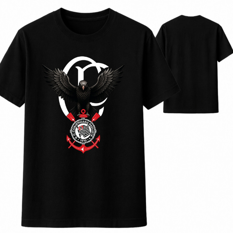 Camiseta Blusa Corinthians 100% Algodão Águia  Masculina Corinthians  Envio Imediato