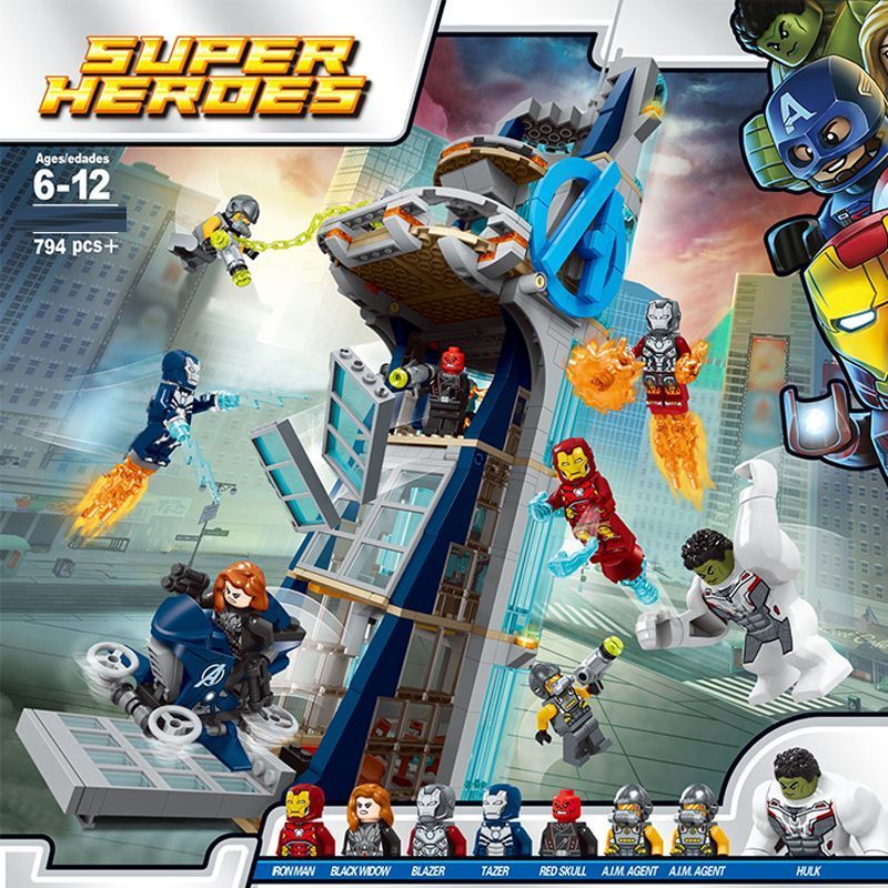 Compatível com Lego Superhero Sede Battle Boys Montagem Educacional Blocos de Construção Brinquedos Infantis