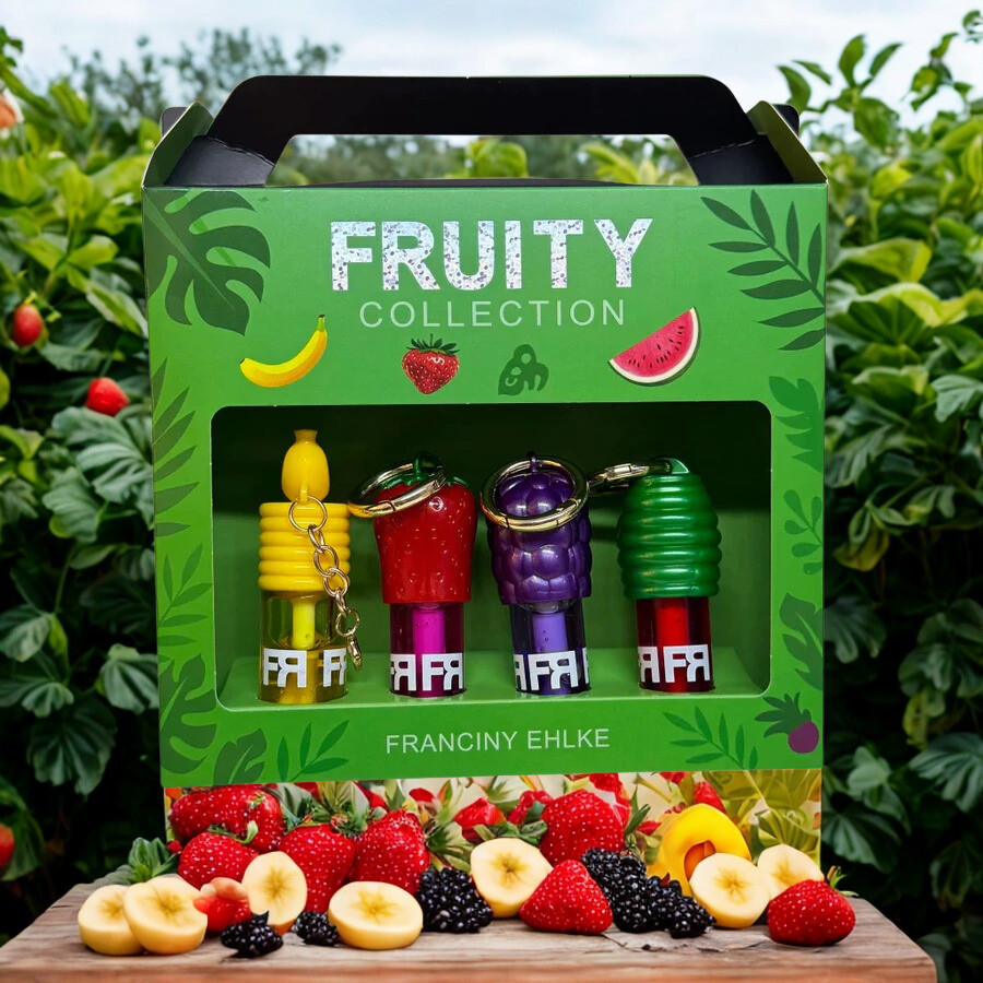 Kit 4 Franciny Ehlke  Gloss By Fran Frutas Hidratação e Sedução em Cada Toque Aromas De Frutas Duradouro