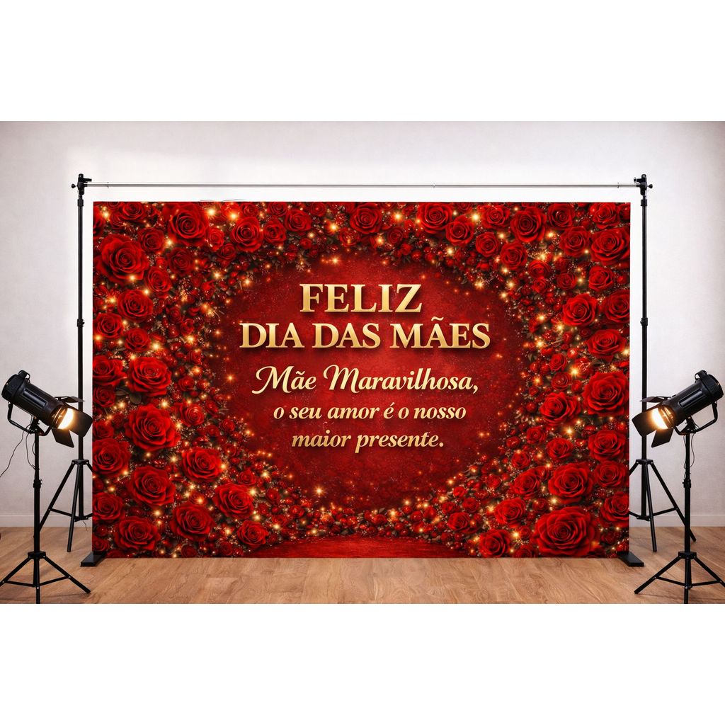Fundo Fotográfico em Tecido DIA DAS MÃES- 2,20x1,60 - LANÇAMENTO COLEÇÃO ROSAS