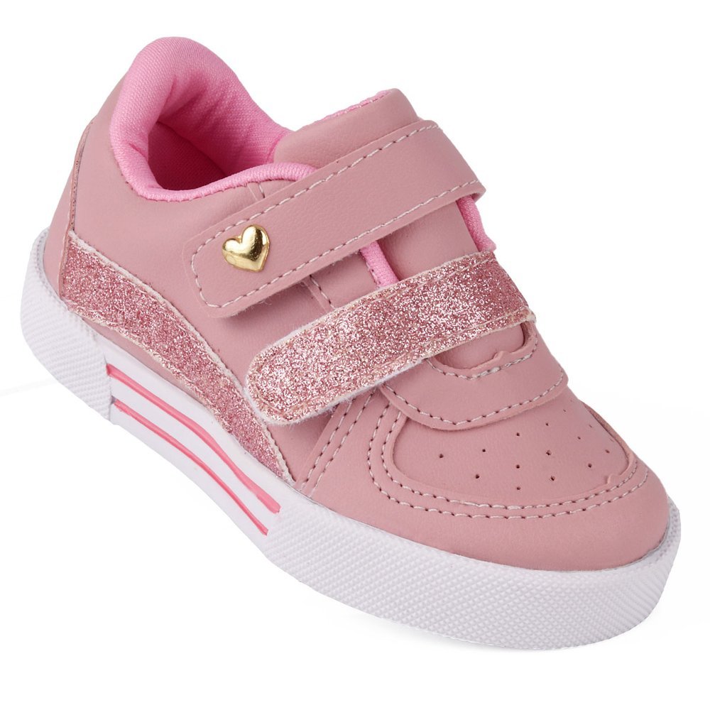 Tênis Infantil Menina Bee Happy Rosa com Glitter em Oferta na Shopee