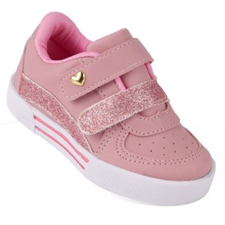 Tênis Infantil Menina Bee Happy Rosa com Glitter em Oferta na Shopee