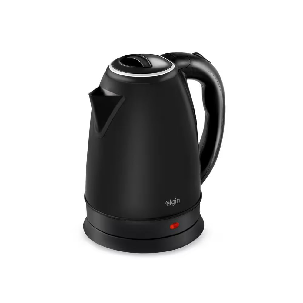 Chaleira Elétrica Inox 2L Preta 1200W Jarra Sem Fio Desligamento Automático Elgin em Oferta na Shopee