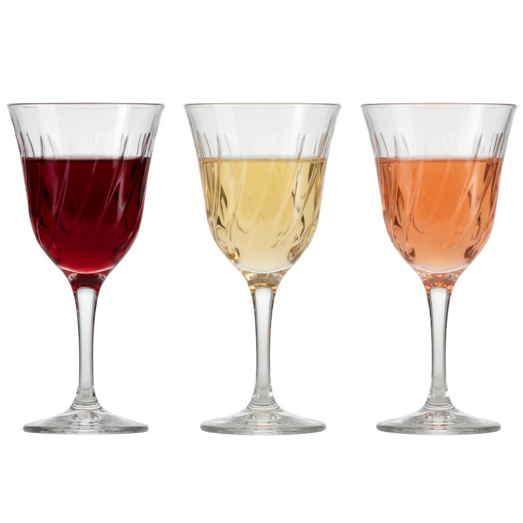 Jogo de Taças Lírio 365ml - Vinho Branco Tinto Rose 06 uni