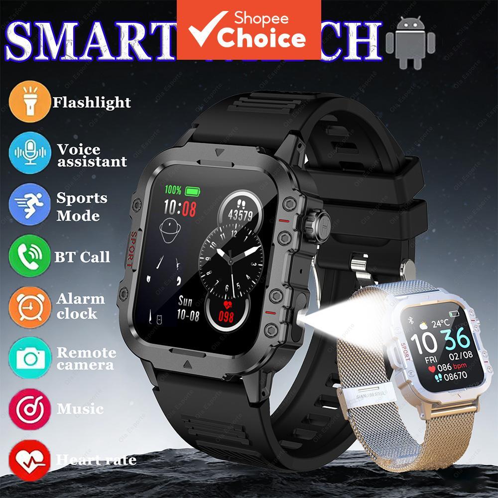 Esporte Ao Ar Livre Smartwatch Lanterna LED Freqüência Cardíaca Sono Monitoramento De Saúde GPS Rastreamento Fitness BT