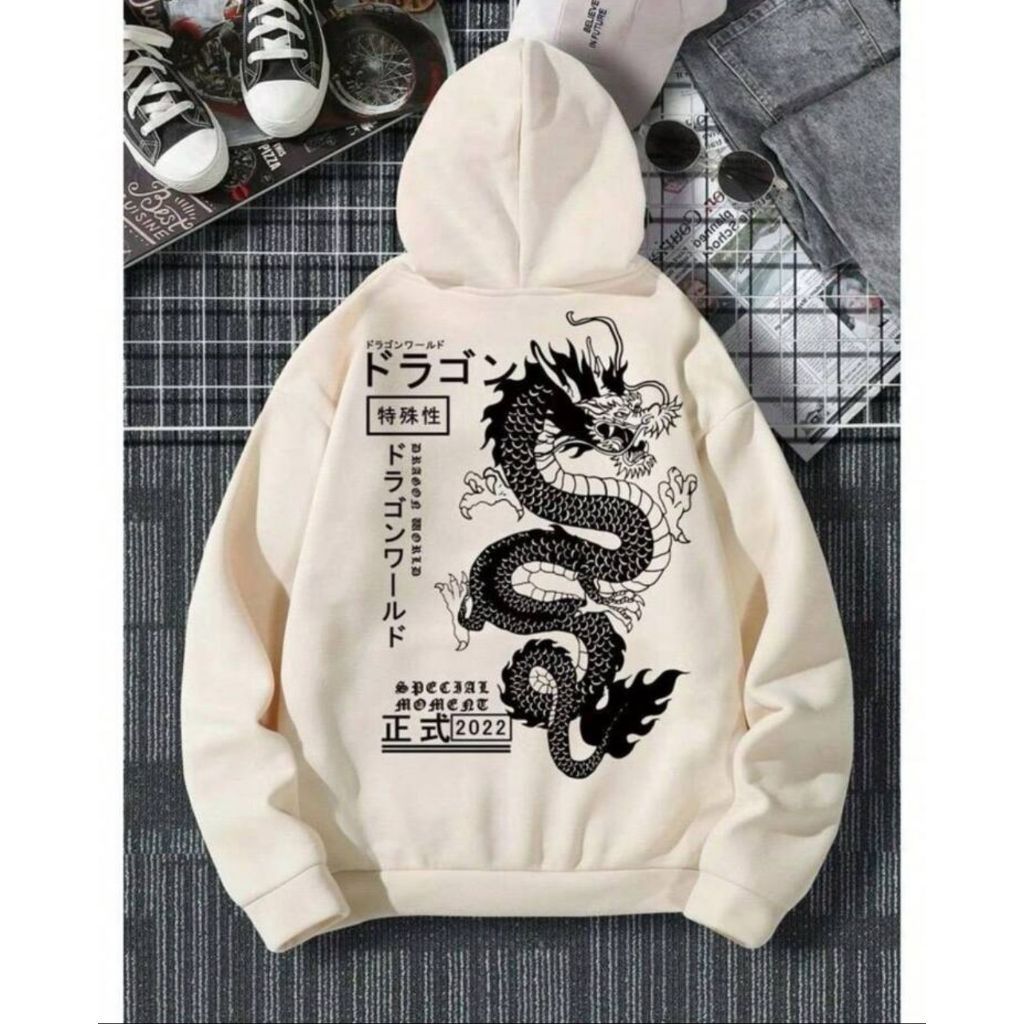 Moletom Canguru Dragão Chinês Com Capuz E Bolso  Feminino Masculino Flanelado Unissex Casaco 100% Algodão