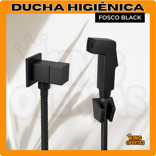 Ducha Higiênica Quadrada Black Luxo para Banheiro e Lavabo 1/4 Volta - Preto Fosco em Oferta na Shopee