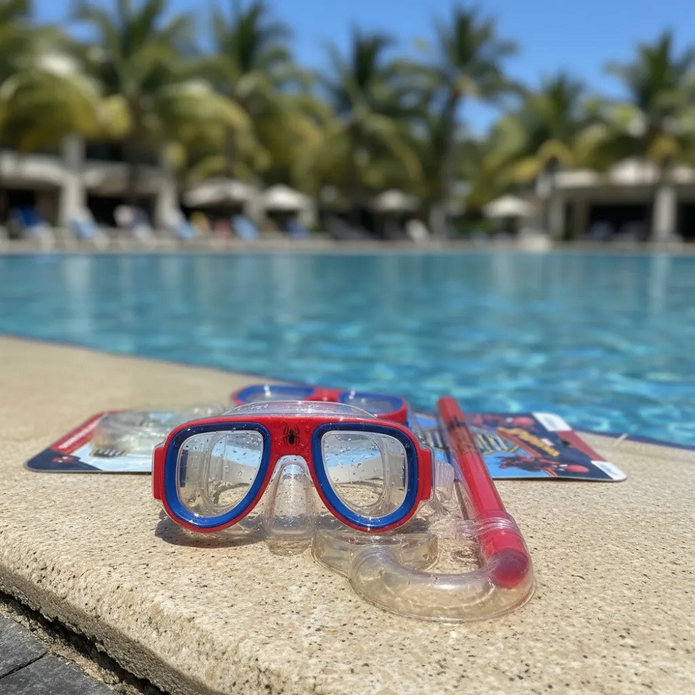 Kit Mergulho Máscara E Snorkel Infantil Homem-Aranha