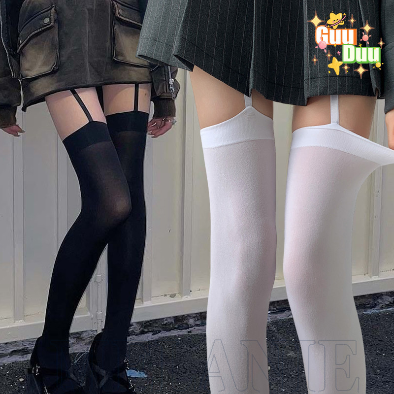 [GuuDuu] Meias Com Suspensório Na Altura Da Coxa – Para Meninas Picantes Femininas Elásticas Confortáveis Estilo Japonês