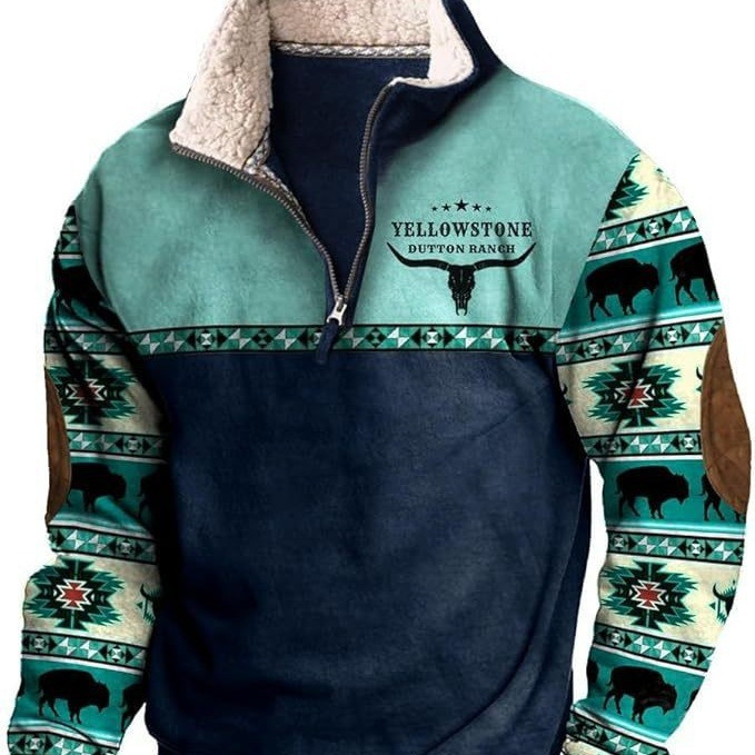 2026 Moletom Transfronteiriço Europeu e Americano com Meio Zíper para Homens, Estilo Primavera e Outono