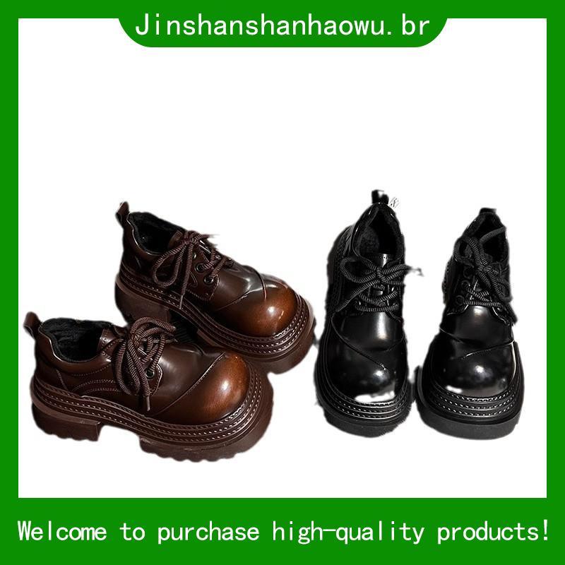 Mulheres Retro Mocassins Primavera Marca De Luxo Aumentar Sola Grossa Couro Oxford Sapatos Rendas Até Plataforma Trabalh