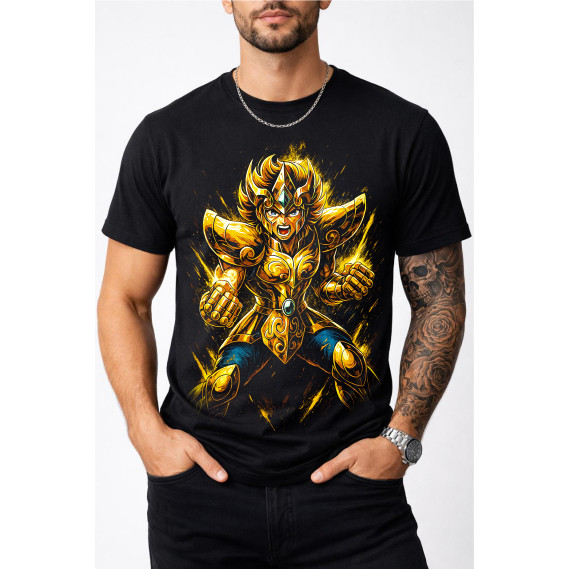 Camisa Preta em Poliéster Estampa Halftone Jovem e Divertida