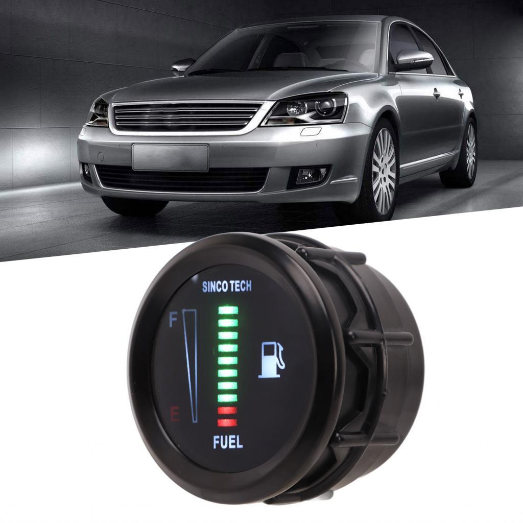 Medidor de nível de combustível 52mm medidor de óleo com LED piscando lembrete compatível 818V carro veículo motocicleta