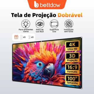 BETTDOW 100” ALR 4K Anti-Light Folding Projection Screen | High Definition Home Cinema 16:9 Easy Installation em Oferta na Shopee
