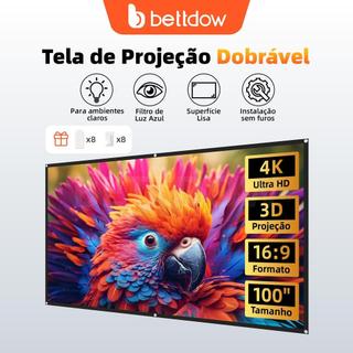 Tela de Projeção Dobrável Anti-Luz BETTDOW 4K ALR 100/120” | Cinema em Casa de Alta Definição 16:9 Fácil Instalação