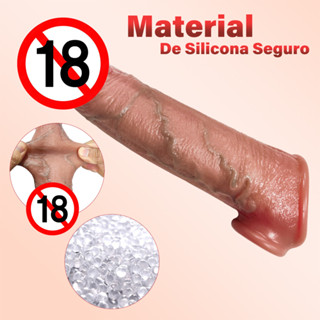 【Em estoque】Capa Peniana Extensora Realística 20x4,4cm - Com Glande Saliente, Veias Detalhadas e Abertura para Testículo em Oferta na Shopee