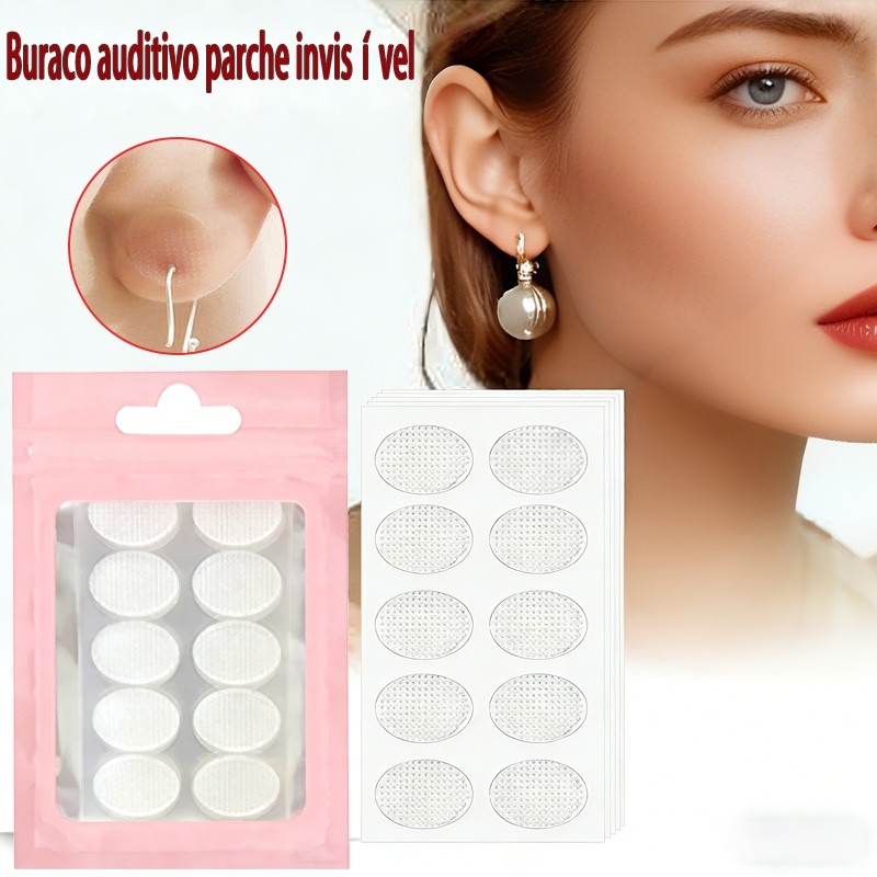300 Adesivo Sustentação Orelha Rasgada Alongada Lóbulo Machucado Brincos Pesados Prático Invisível em Oferta na Shopee
