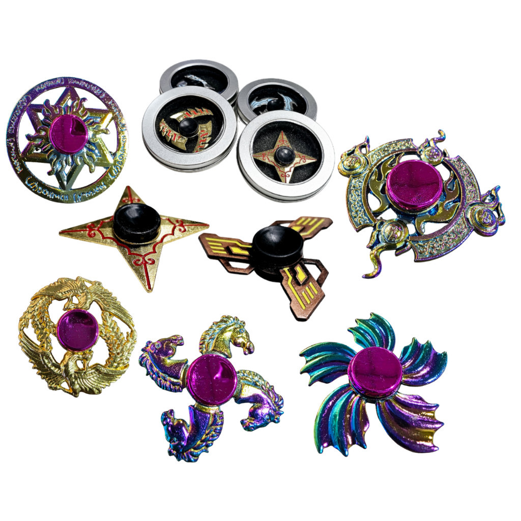 Kit 2 Fidget Hand Spinner De Metal Premium Rolamento Esferas Antiestresse Relaxante Luxo