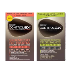 KIT SHAMPOO REDUTOR DE GRISALHOS + SHAMPOO DE BARBA CONTROL GX GRECIN 118ML