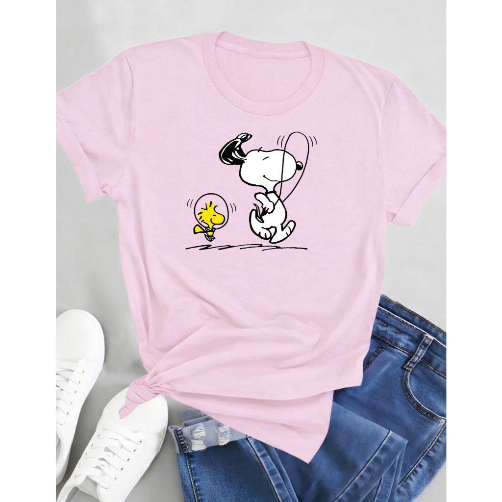 Camiseta Feminina Academia Estampada snoopy Fitness, Treino, Crossfit, Musculação Leve e Confortável