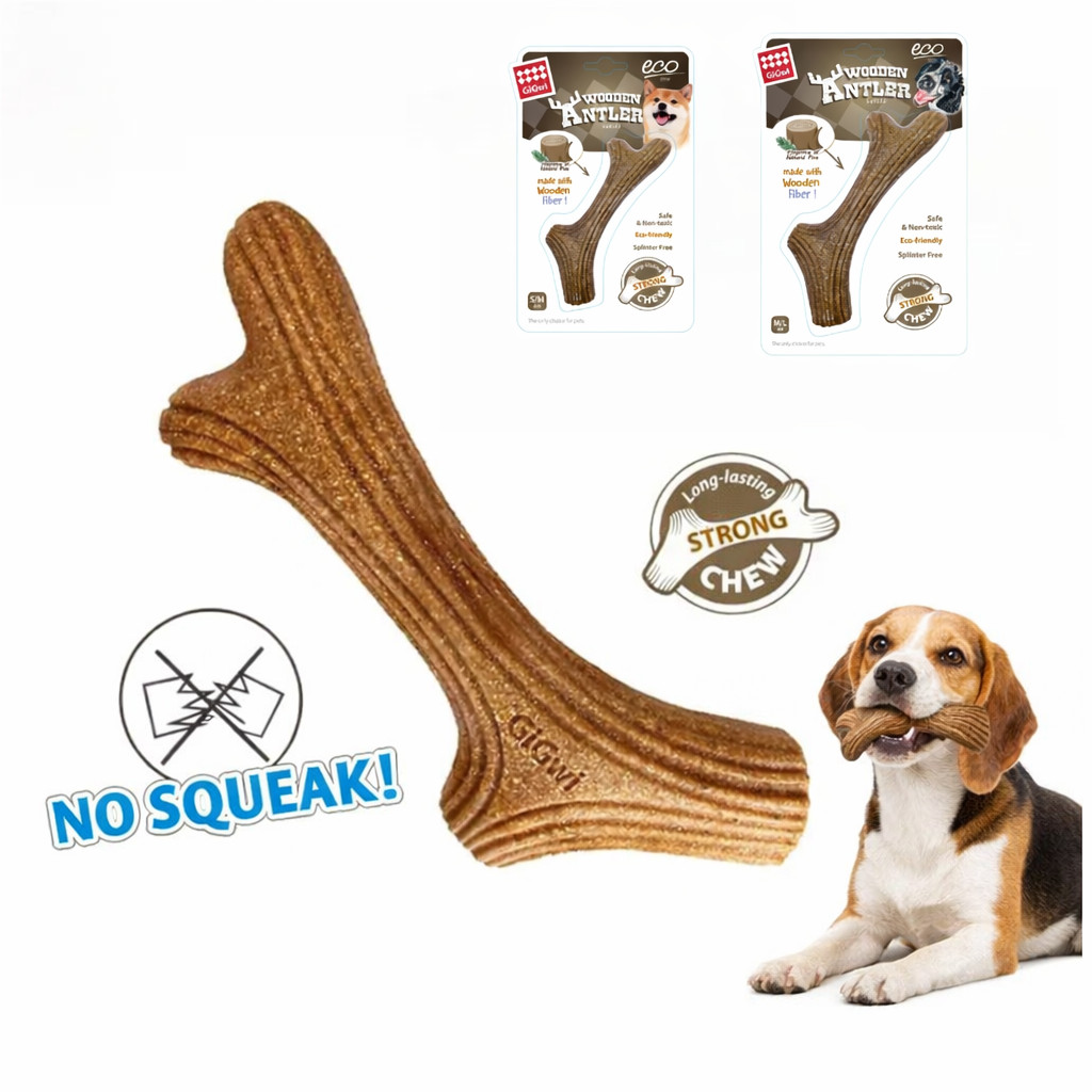 Mordedor Natural Para Cachorro Chifre Resistente Limpeza Dental Anti Tédio Pet
