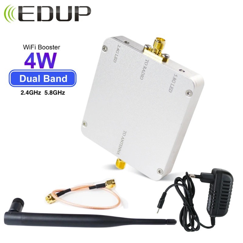 EDUP 4W WiFi Signal Booster 5.8 Ghz 2.4 Repetidor Roteador Sem Fio Amplificador De Extensor Sinal De Longo Alcance Para