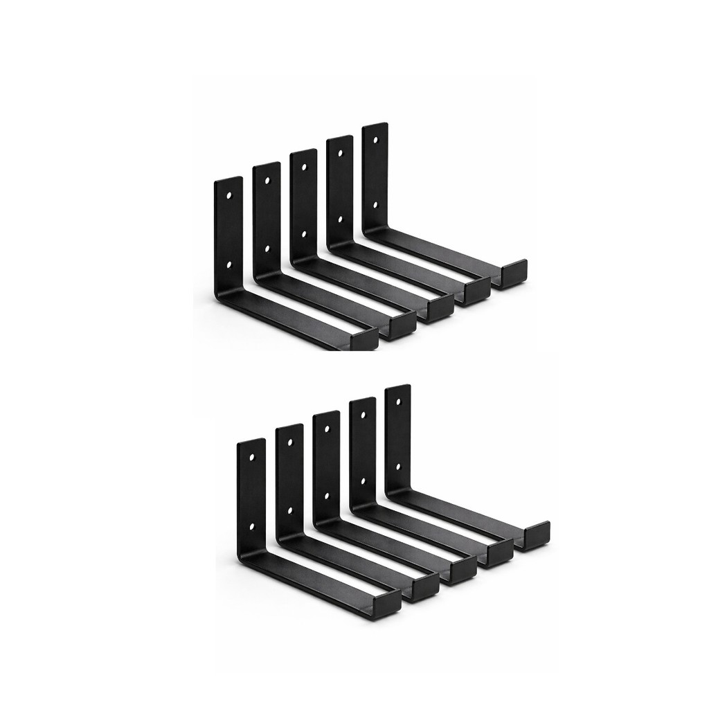 Kit com 10 Suporte Mão Francesa Invertida Ferro Reforçado 15cm Suporta até 10kg Multiuso