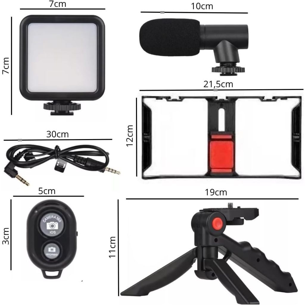 Kit Gaiola Coelho Estabilizador Vídeo Tripé Celular Câmera