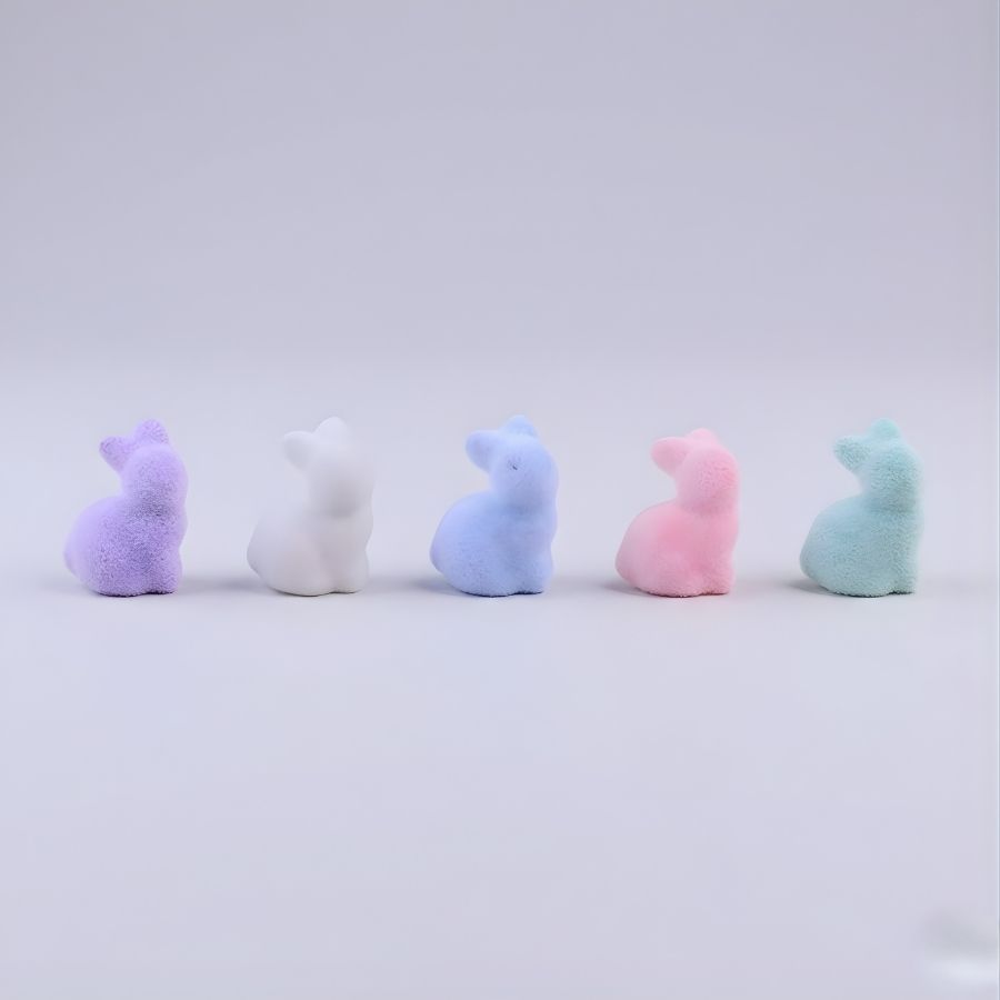 Enfeite Decorativo de Páscoa - Coelho Colorido Sentado de Frente - 5x3,5x4cm - 6 unidades - Cromus - Rizzo
