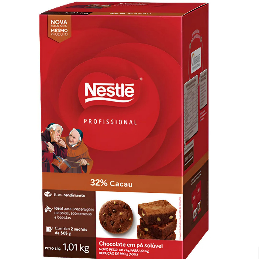 Cacau em Pó 1kg Solúvel Nestle 32% Chocolate do Padre